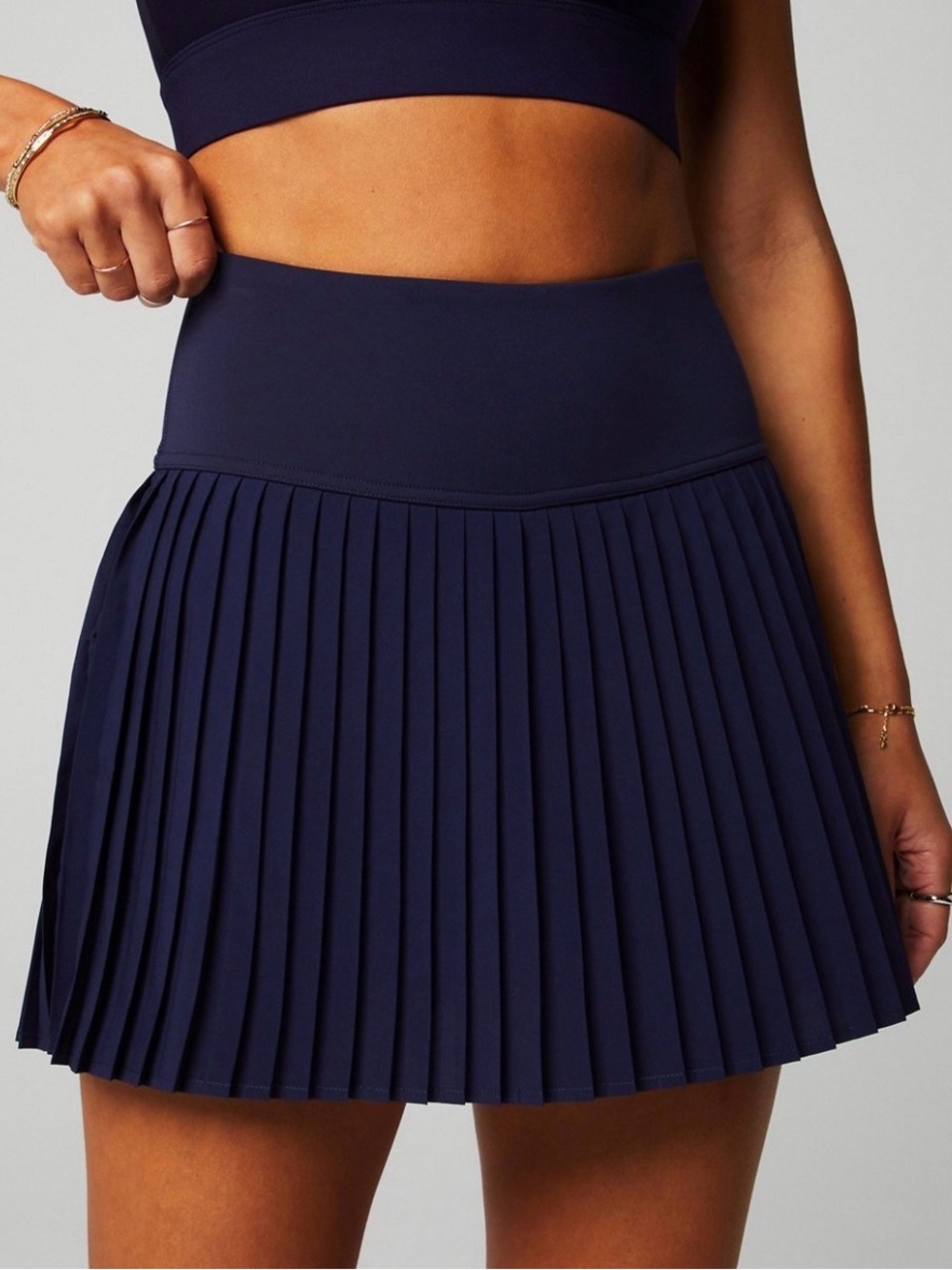 Fabletics Hot Shot Pleated Skirt Skort Classic Mini, Navy X-Large